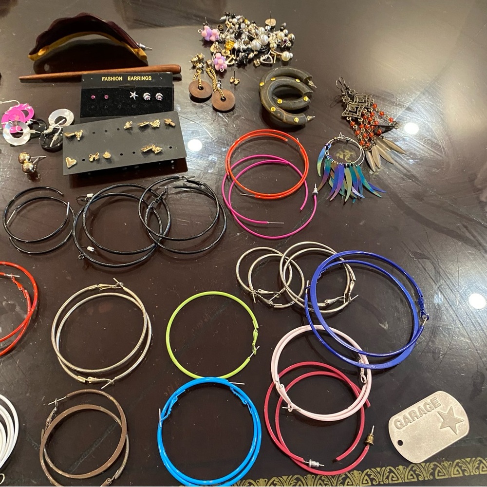 Bundle of jewelry - hoop rings